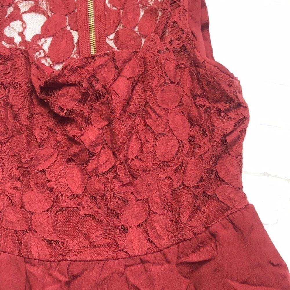 Urban Outfitters Kimchi Blue lacey burgundy mini dress - Picture 3 of 8